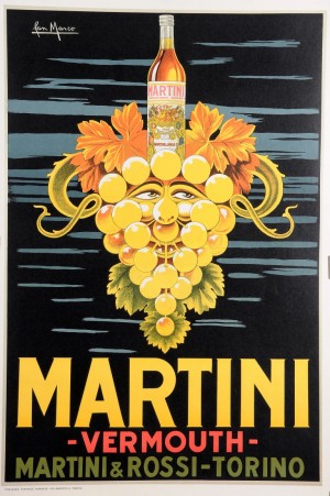 Original Vintage Italian Poster Advertising Martini Vermouth by Pan Marco